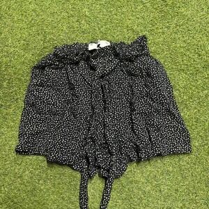 Hollister black polka dot mini skirt with ruffle trim Size XS #polkadot